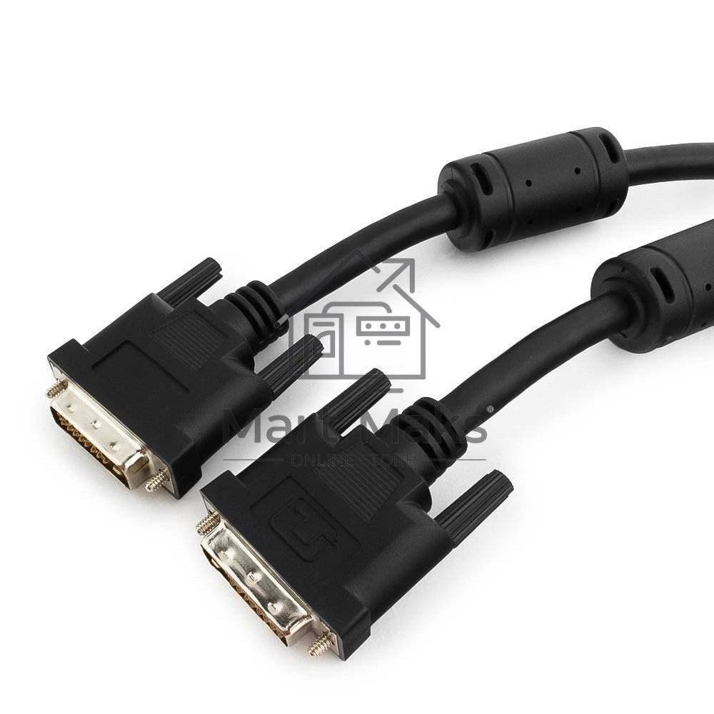 Кабель Кабель DVI-D dual link Gembird/Cablexpert, 25M/25M, 3.0м, черный, экран, феррит.кольца, пакет (CC-DVI2-BK-10)