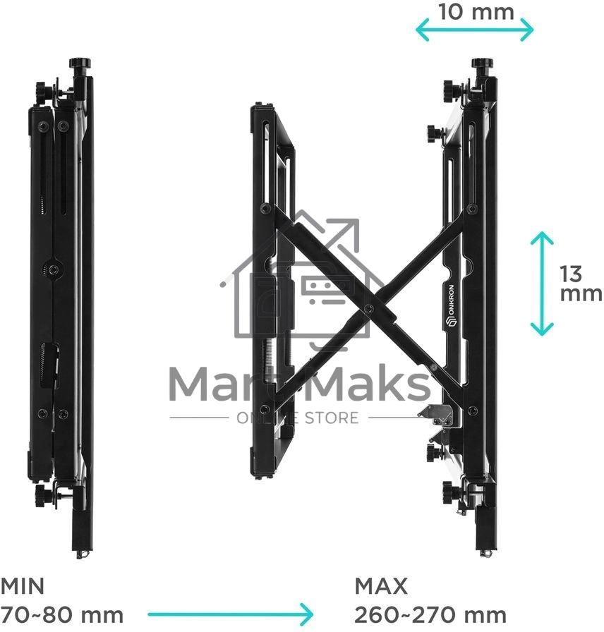 Настенное крепление ONKRON PRO7 Mдля видеостен 40”-70