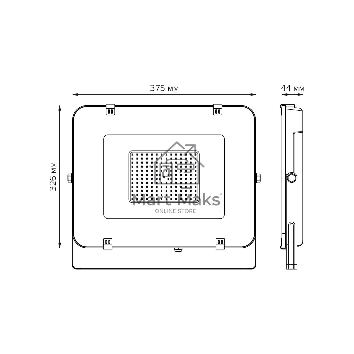 Прожектор Gauss Elementary 150W 12800lm 6500К 200-240V IP65 черный LED 1/4