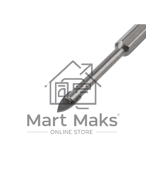 Сверло по стеклу и керамике 5 мм, 2 грани, шестигранный хвостовик Kranz