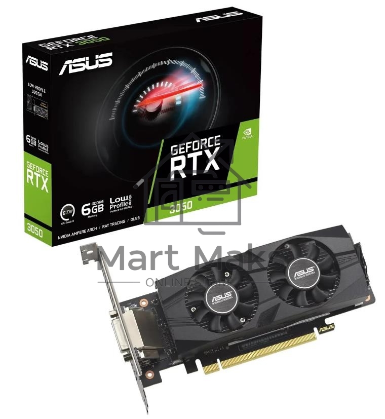Видеокарта ASUS RTX3050 6GB RTX3050-O6G-LP-BRK PCIE16 RTX3050,DVI,HDMI,DP,6G,D6
