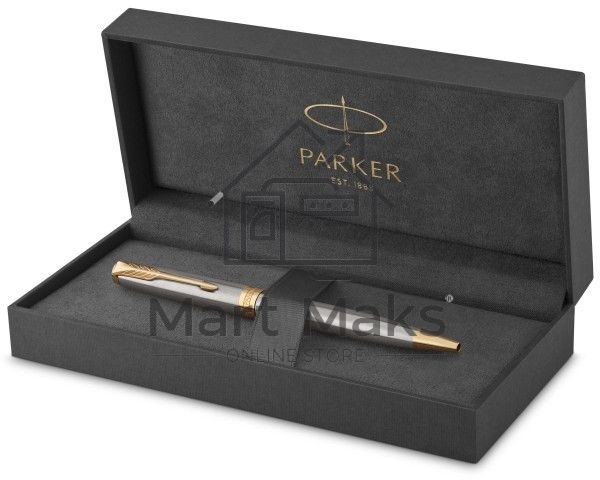 Ручка шариковая Parker Sonnet Core K527 (CW1931507) Stainless Steel GT M, черные чернила, подарочная коробка