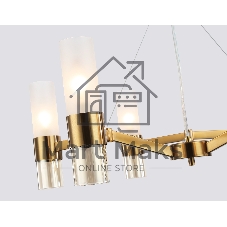 Люстра Ambrella light LH55114/6 BS/FR/TI латунь/белый матовый/янтарь E14*6 max 40W D650*1080