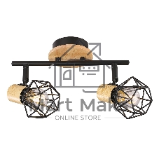 Светильник Ambrella light TR8752/2 BK/WD черный/дерево IP20 E27/2 310*115*200