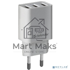 Сетевой адаптер Defender 3xUSB, 5V/3.1А , белый (UPA-31) (83587)