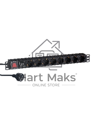 Блок розеток горизонтальный ExeGate ServerPro PDU-19H807 Al-8S-EU2-SW-SPD1, 19