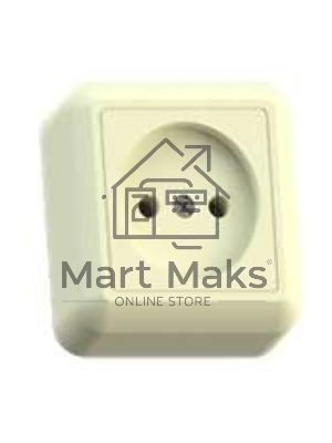 Розетка 1-м ОП Оптима 10А IP20 РА10-375 (в компл. с монтажной пластиной) без заземл. сл. кость Кунцево 8035