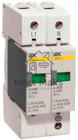 Ограничитель перенапряжения ОПС1-C 2P ИЭК MOP20-2-C