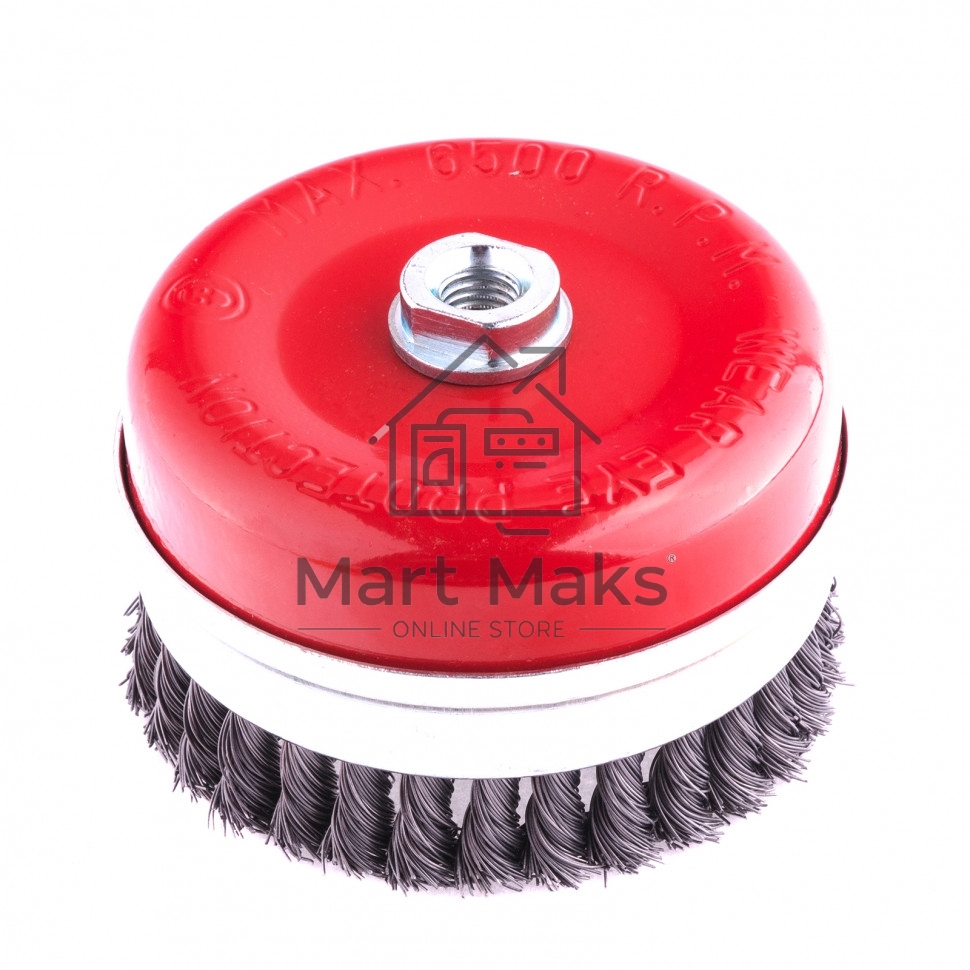 Щетка для УШМ Heavy Duty, 125 мм, М14, Чашка, крученая проволока 0,5 мм Matrix
