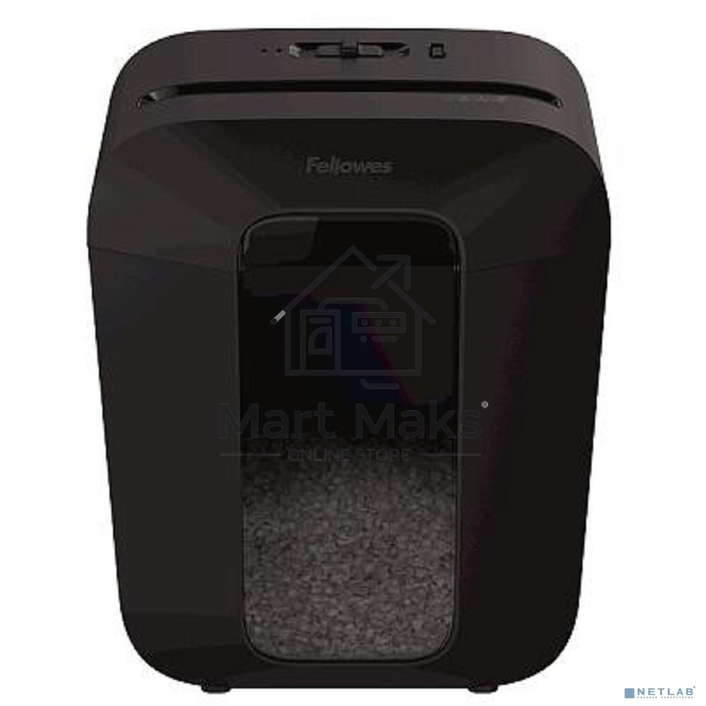 Шредер Fellowes PowerShred LX41 черный (секр.P-4)/перекрестный/8лист./17лтр./скрепки/скобы/пл.карты