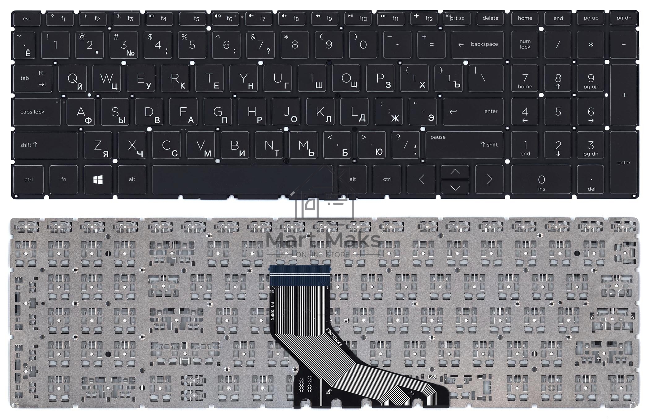 Клавиатура для ноутбука HP 250 G7 255 G7 256 G7 черная с подсветкой