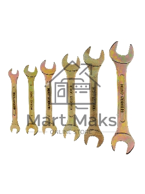 Набор ключей рожковых Сибртех 6-17 мм, 6 шт, желтый цинк