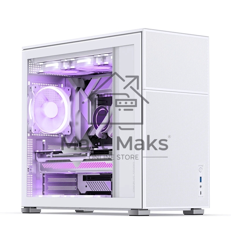 Корпус без блока питания Case JONSBO D41 MESH, Midi-Tower, TG, no fan, 1xUSB-A 3.2 + 1xUSB-C 3.2, ATX, mATX White