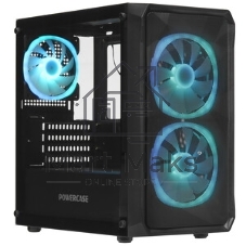 Компьютерный корпус Powercase Mistral Micro A3B ARGb, Tempered Glass, 2x 140мм ARGb PWM+1x 120мм ARGb PWM, черный, mATX (CMMAB-A3-V2)