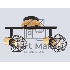 Светильник Ambrella light TR8752/2 BK/WD черный/дерево IP20 E27/2 310*115*200