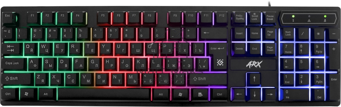 Клавиатура Defender Arx GK-196L RU проводная, USB, черный