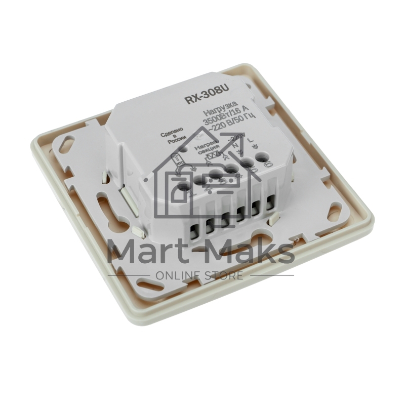 Терморегулятор механический RX-308U (бежевый) (совместим с Schneider серии Unica) Rexant