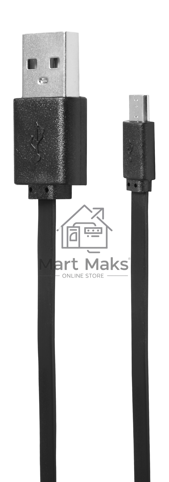 Кабель SunWind USB (m)-micro USB (m) 1м черный плоский