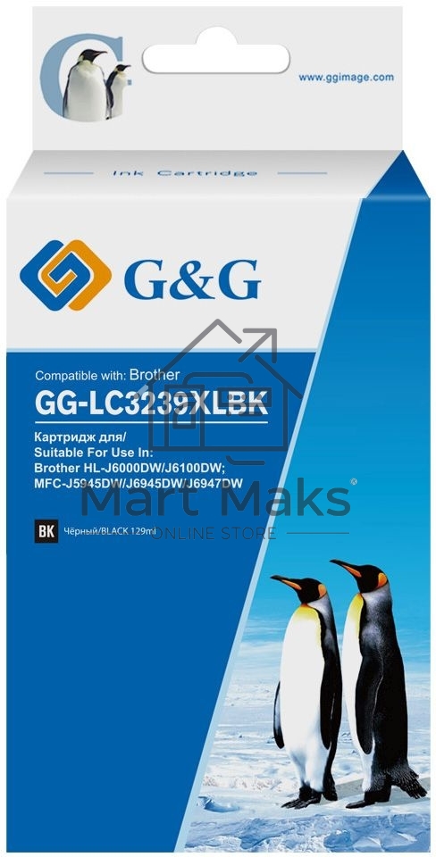Картридж струйный G&G GG-LC3239XLBK черный (129мл) для Brother HL-J6000DW/J6100DW