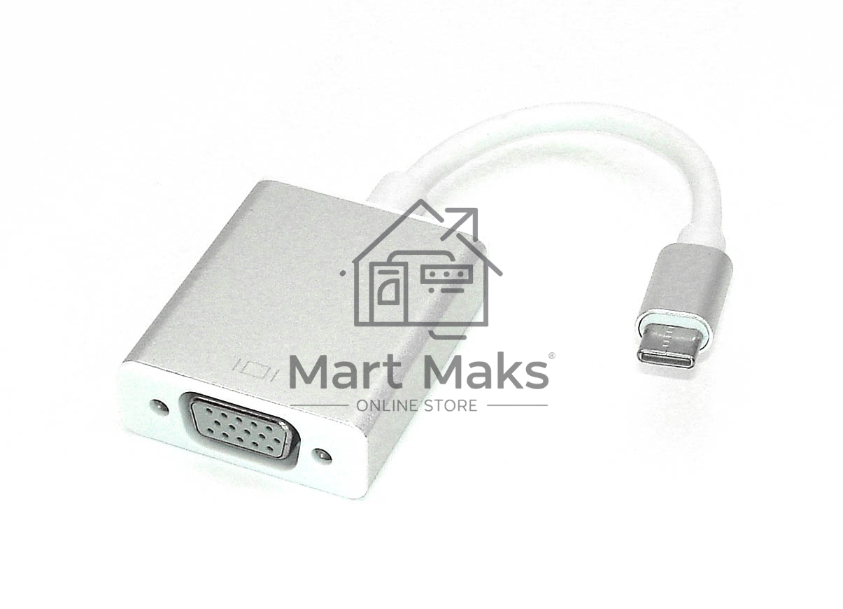 Адаптер Multiport Type-C на VGA для MacBook, серебристый