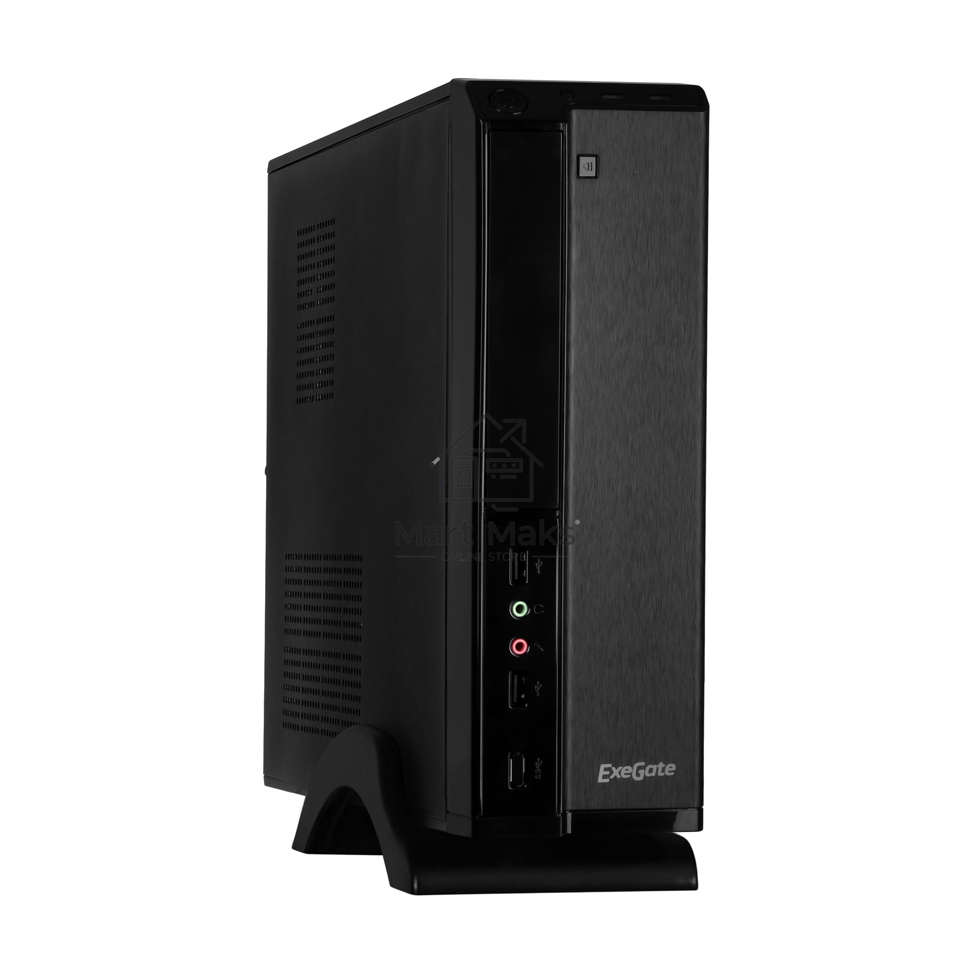 Компьютерный корпус Exegate EX268690RUS Компьютерный корпус MiniITX Exegate MI-207 Black, miniITX/mATX, <M400, 80mm>, 2*USB, Audio