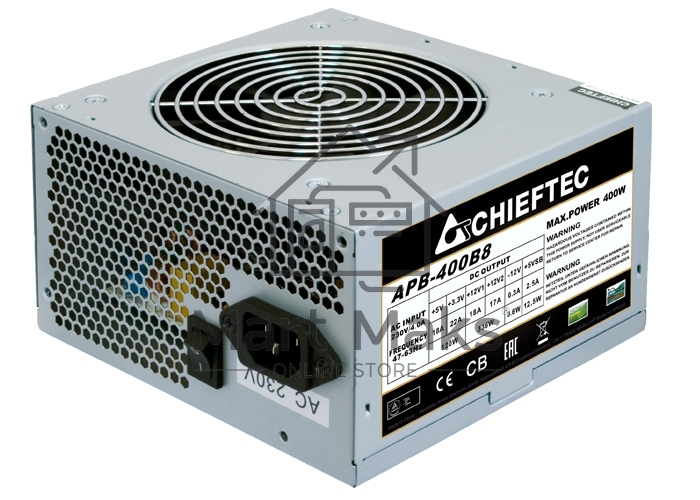 Блок питания Chieftec APB-400B8, 400Вт, 120мм, серебро