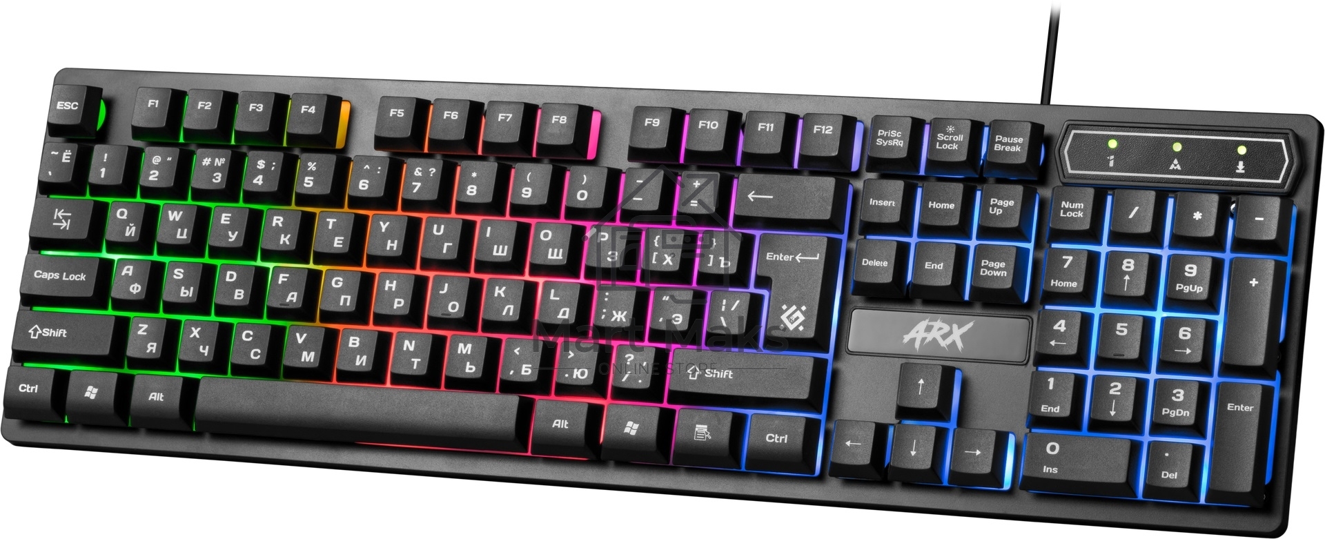 Клавиатура Defender Arx GK-196L RU проводная, USB, черный