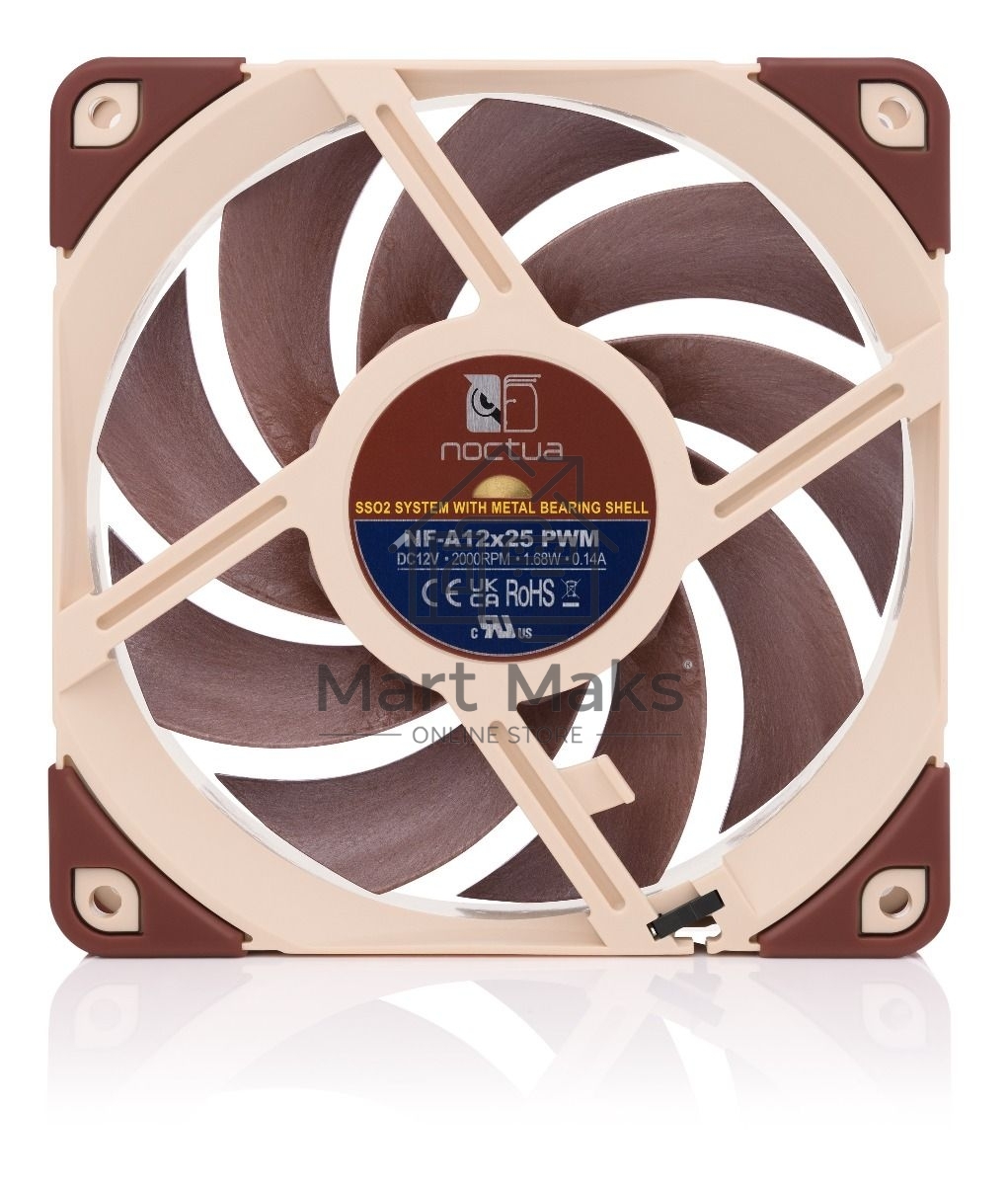 Вентилятор для корпуса 1 Ватт/ Noctua  Case 120 (120x120x25, 1700-2000 об/мин, 22.6dBA, 4pin PWM)