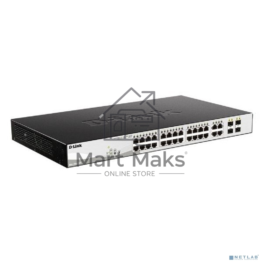 Коммутатор DGS-1210-28P/F5A Настраиваемый L2 PoE-коммутатор, 24x1000Base-T, 4хCombo 1000Base-T/SFP