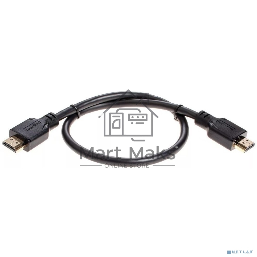 Кабель HDMI 19M/M,ver. 2.1, 8K@60 Hz 0.5m Telecom/VCOM <TCG255-0.5M>