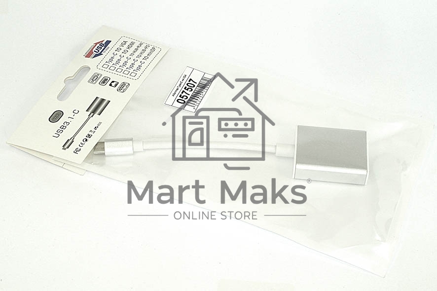 Адаптер Multiport Type-C на VGA для MacBook, серебристый