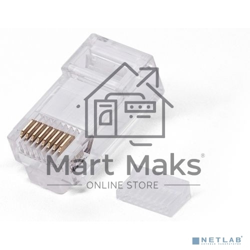 Коннектор RJ-45, Filum FL-NA-PLUG6-2 6 кат., со вставкой, 8p8c, 30 мкм, универсальный, для одножильного и многожильного кабеля, уп/100 шт