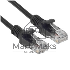 Патч-корд CCA light UTP Гарнизон PC-UTP-5e-1.5-BK кат.5e, 1.5м, литой, многожильный черный