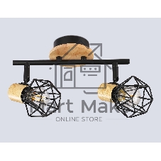 Светильник Ambrella light TR8752/2 BK/WD черный/дерево IP20 E27/2 310*115*200