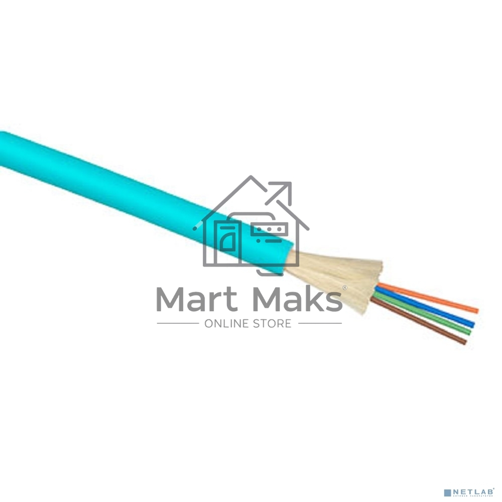 Кабель ВО Cabeus Tight Buffer, 4хОВ, OM3 50/125, LSZH, Ø 5мм, внутри зданий, цвет: голубой
