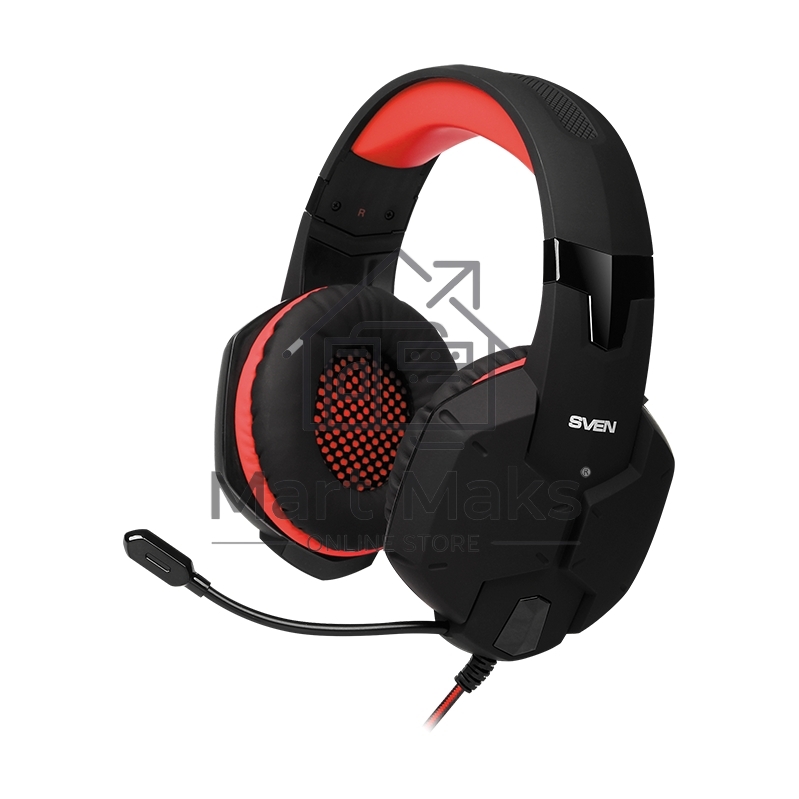 Игровые стереонаушники с микрофоном SVEN AP-G988MV, черный-красный Игровые стереонаушники с микрофоном SVEN AP-G988MV, черный-красный