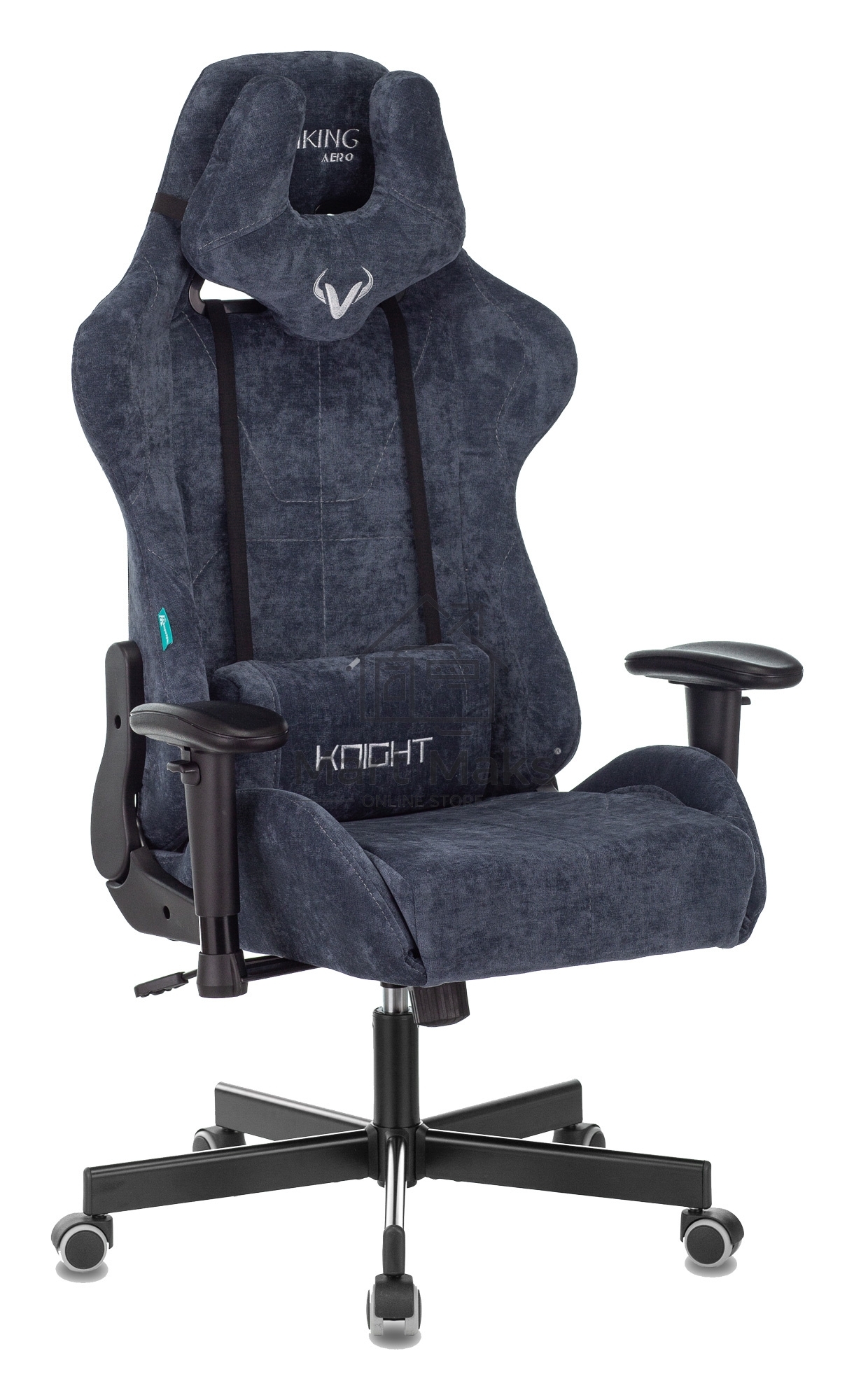 Кресло игровое Бюрократ VIKING KNIGHT LT27 FABRIC синий крестовина металл/пластик