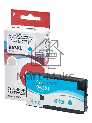 Картридж струйный Sakura 3JA27AE (№963XL Cyan) для HP, голубой, 25,5 мл., 1600 к.