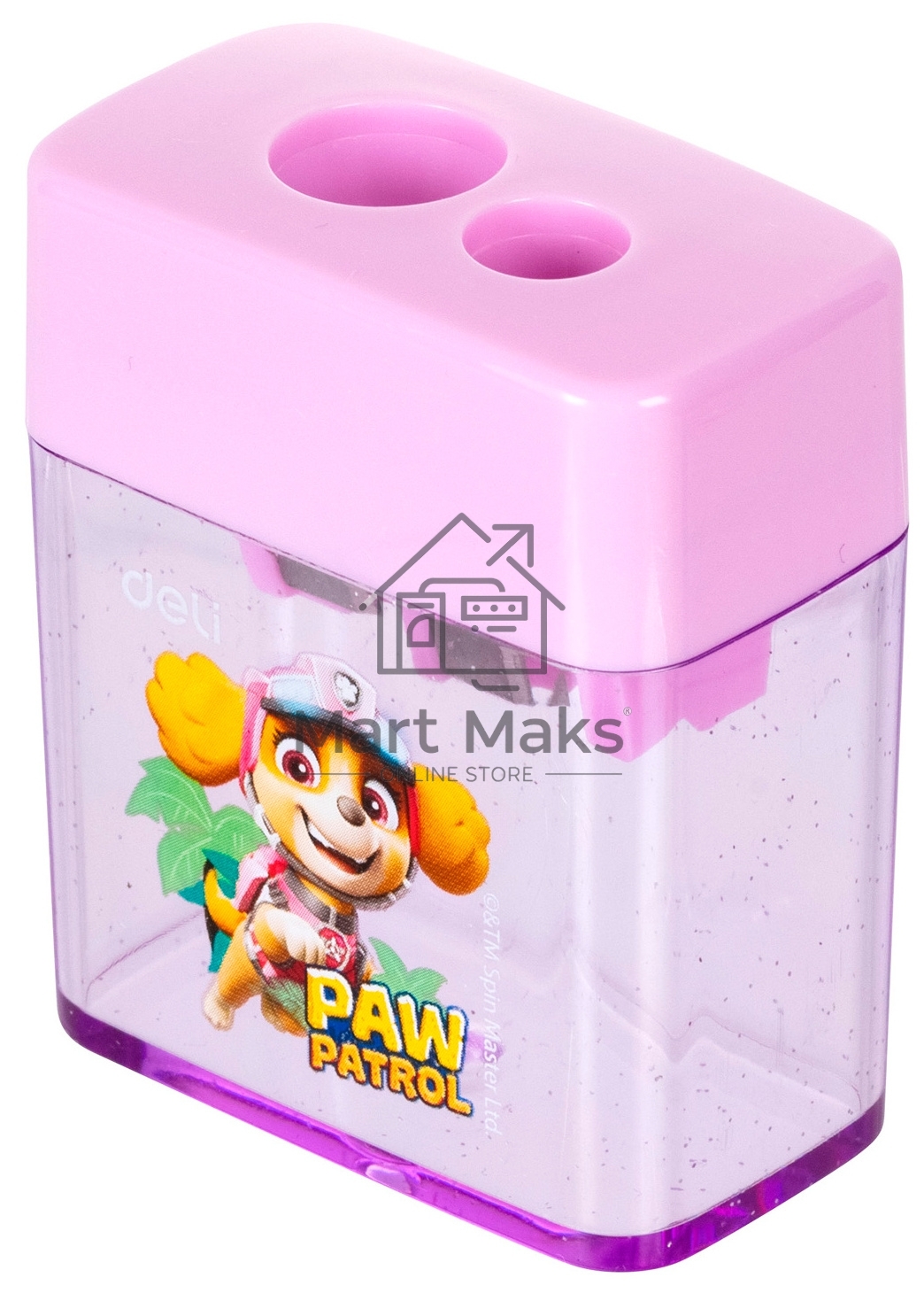 Точилка для карандашей ручная Deli EH551 Paw Patrol, 2 отверстия, пластик, ассорти, дисплей