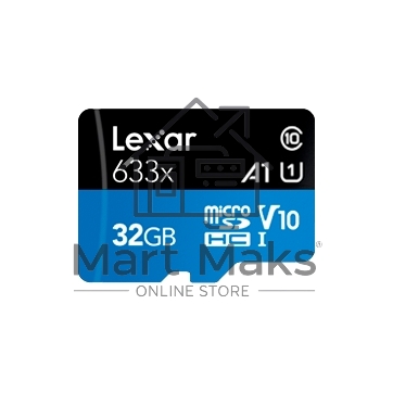 Карта LEXAR 32GB High-Performance 633x microSDHC UHS-I, up to 100MB/s read 20MB/s write C10 A1 V10 U1, Global