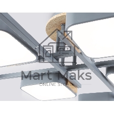 Светильник Ambrella light FL4889/8 GR/WD серый/дерево 144W 3000-6000K 960*960*160 (без ПДУ)
