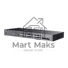 Коммутатор TP-Link JetStream 24-port Pure-Gigabit L2+ Managed Switch, 24 10/100/1000Mbps RJ45, 4*10G SFP+ Slots