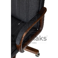Кресло руководителя Бюрократ T-9932Walnut черный, кожа, крестов. металл/дерево