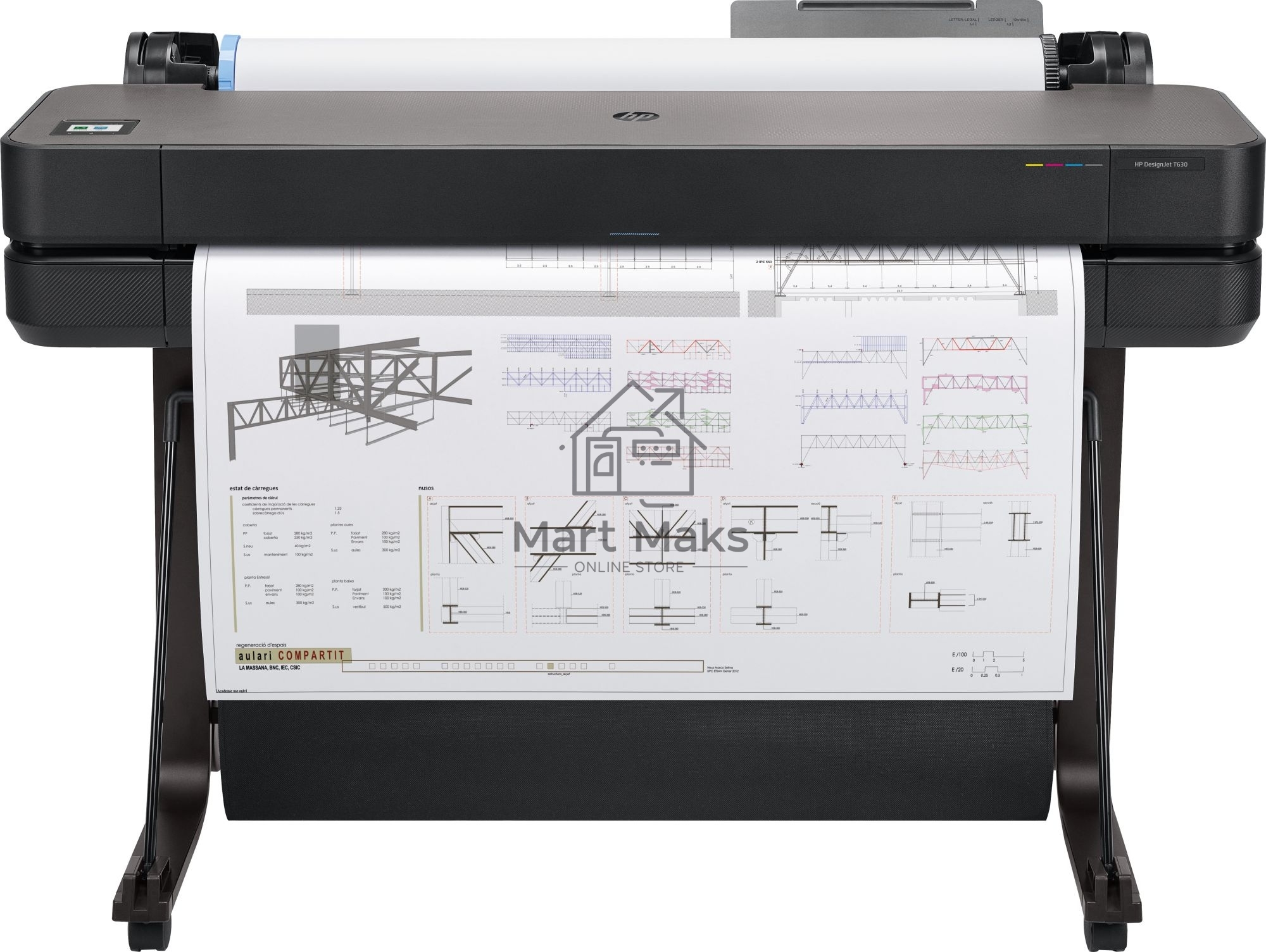 Плоттер струйный HP Designjet T630 (5HB11A), A0, 36