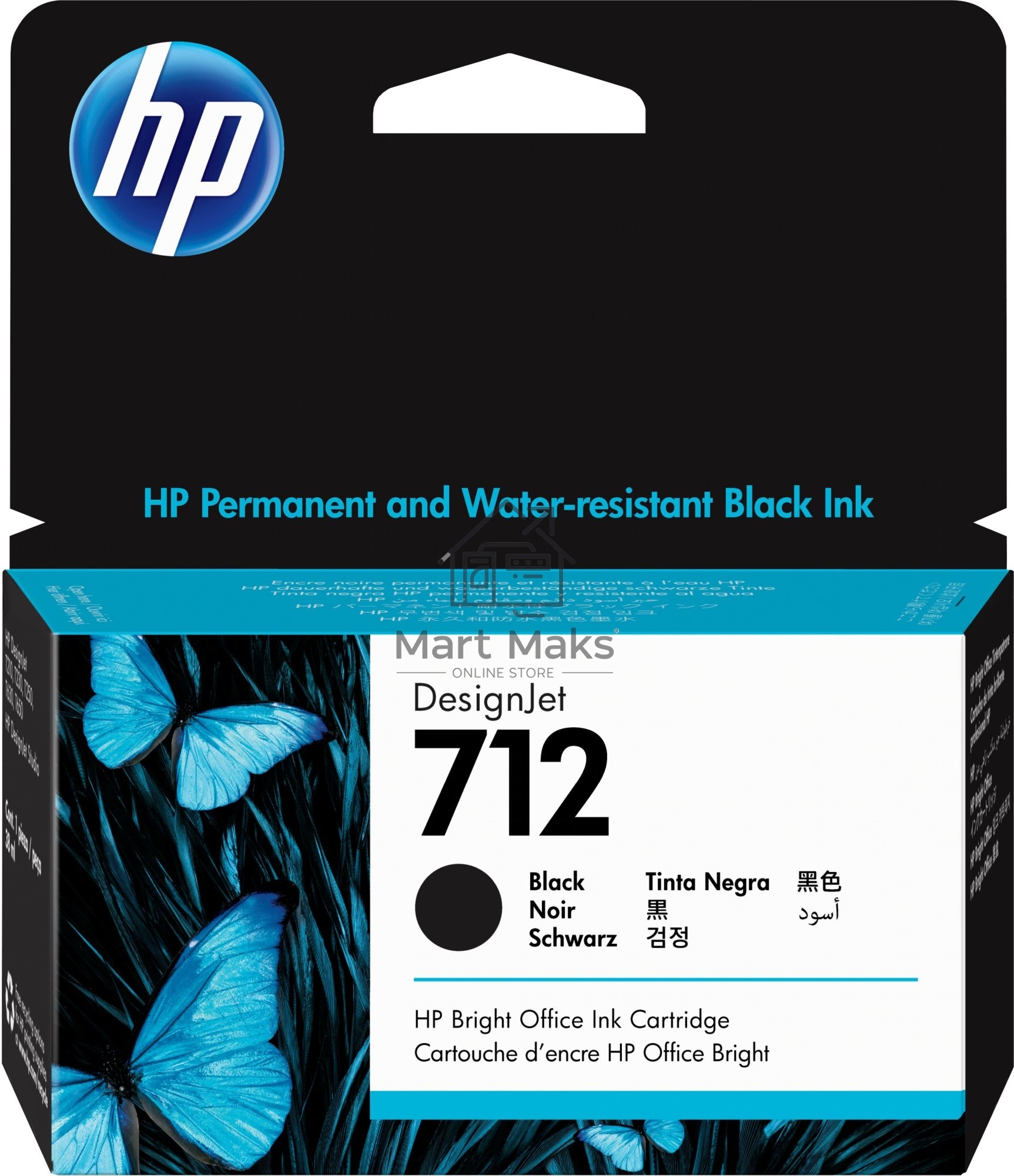 Картридж струйный HP 712 3ED70A черный (38мл) для HP DJ Т230/630
