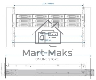 Направляющие Qnap RAIL-B02 for TVS-x71U/TS-x53U/x70U-RP/x69U-RP