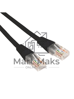 Патч-корд U/UTP Rexant cat.5e, RJ45-RJ45, 26AWG, ZH нг(А)-HF, черный, 1 м