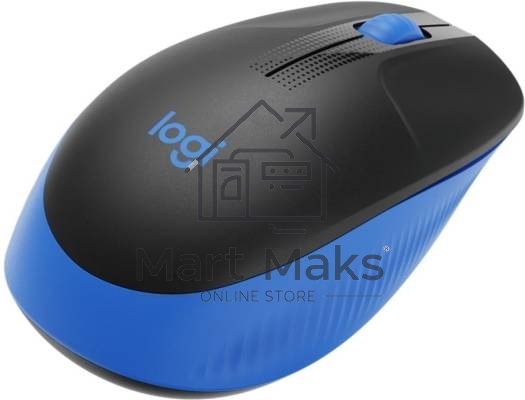 Мышь беспроводная Logitech M190 черный/синий, 1000 dpi, радиоканал, USB, кнопки - 3