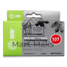 Картридж струйный Cactus CS-PFI107MBK черный матовый (130 мл) для Canon IP iPF670/iPF680/iPF685/iPF770/iPF780/iPF785