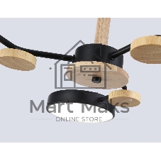 Светильник Ambrella light FL4857/3 BK/WD черный/дерево 54W 3000-6000K D660*170 (без ПДУ)